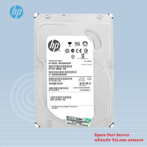 Harddisk Server HP 1TB รับประกัน 1 ปี HDD Hp 1TB 7.2K SATA 6 Gbps 3.5" ราคาพิเศษ ใหม่ แท้ ตรงรุ่น