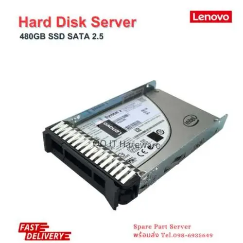 Harddisk SSD Server Lenovo Intel S3510 480GB 2.5in SSD ราคาพิเศษ ประกันศูนย์ 1ปี สำหรับ Lenovo x3500 M5 (Tower)